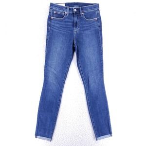 GAP Jeans Denim Cotton Womens SZ 4 Blue Straight Stretch VTG High Rise 90s Slim